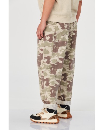 Pantaloni Boyfriend Army Print