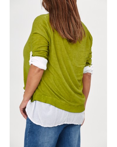 Maglia Suprapusa Viscose Top White