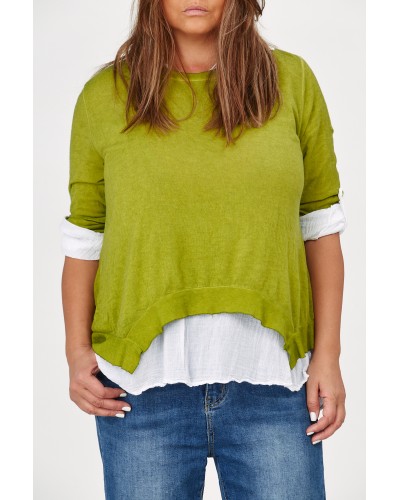 Maglia Suprapusa Viscose Top White