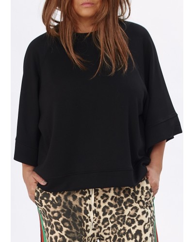 Maglia Boyfriend Mix Viscose BLK