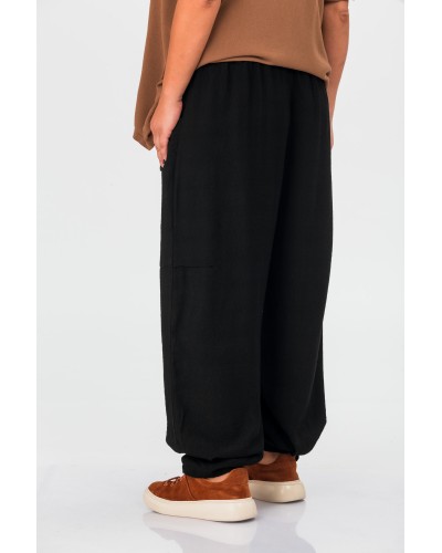 Pantaloni Boyfriend Viscose Blk