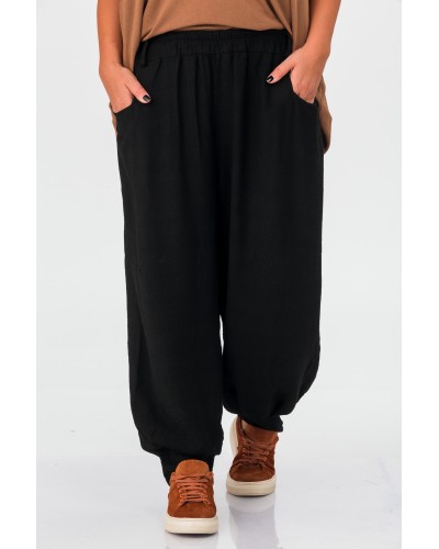 Pantaloni Boyfriend Viscose Blk
