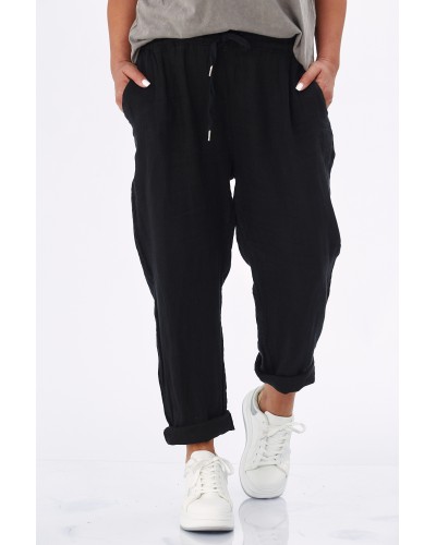 Pantaloni Boyfriend Casual LINO Blk