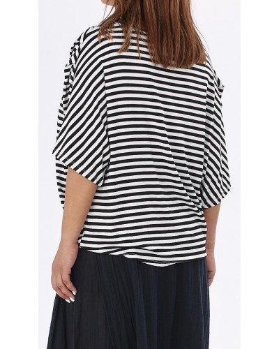 T-shirt Boyfriend Pense Umeri Dungi Blk