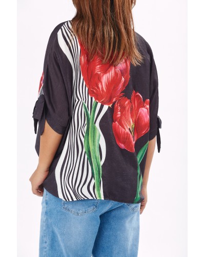 Maglia Summer Blk Red Tulipe
