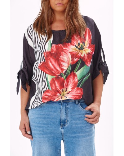 Maglia Summer Blk Red Tulipe