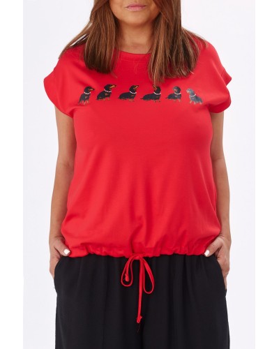 T-shirt RED Dog Print