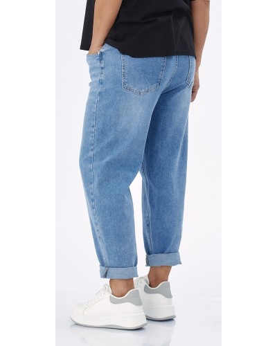 Jeans Boyfriend Denim Elastic Talie