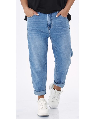 Jeans Boyfriend Denim Elastic Talie