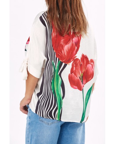 Maglia Spring Wht Red Tulipe
