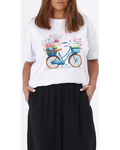 T-shirt Casual Bicycle Print