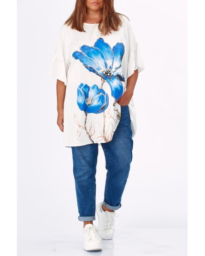 Maglia Viscose Wht Print BluFLW