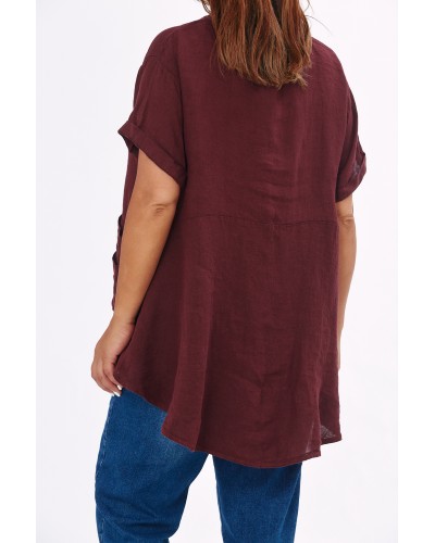 Maglia Asimetrica Lino Buzunare OVS Bordeaux