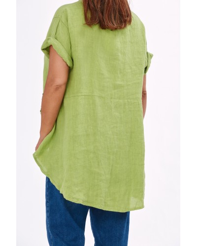 Maglia Asimetrica Lino Buzunare OVS Lime