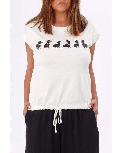 T-shirt RED Dog Print