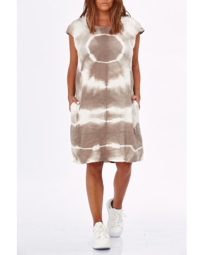 Abito Summer Lino Splash Beige/Wht