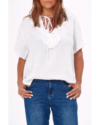 Maglia Lino Volane Piept Wht