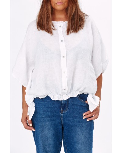 Maglia Lino Oversized WHT