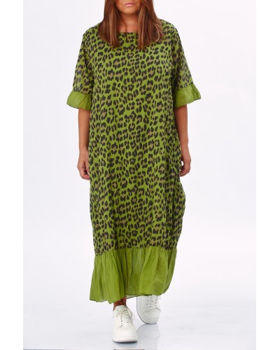 Abito Summer Animalia Print Oliv