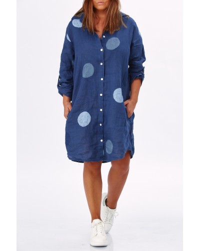 Abito Camasa Lino PR Buline Blu