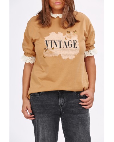 T-shirt Retro Beige ACCLACE