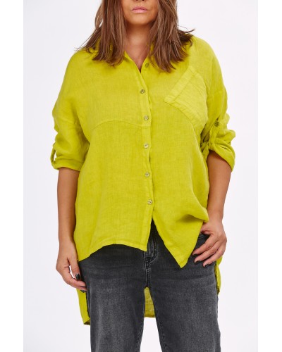 Camasa Boyfriend Cotton Limone