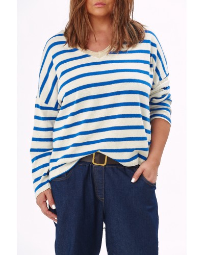 Maglia Casual V Dungi BLU