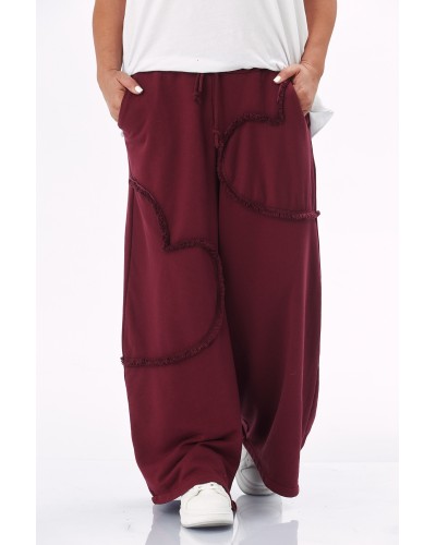 Pantaloni Boyfriend Cotton Burgundi