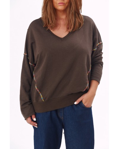 Maglia Cotton Boyfriend V Choco Cool