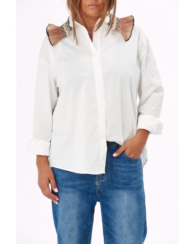 Camasa Boho Guler Plisee Brodat