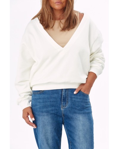 Hoodie Wht Boyfriend Suprapus TOP Beige