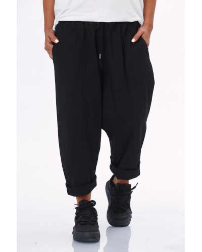 Pantaloni Boyfriend Buzunare Talie Elastica