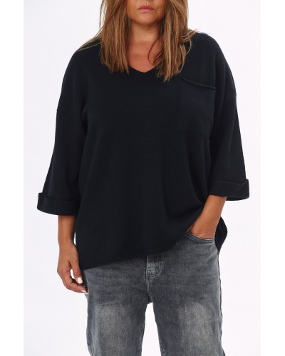 Maglia Oversized Tricot Buzunar Blk