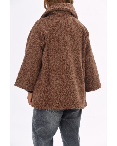 Jacheta Oversized Buzunare Mitzi Soft Choco
