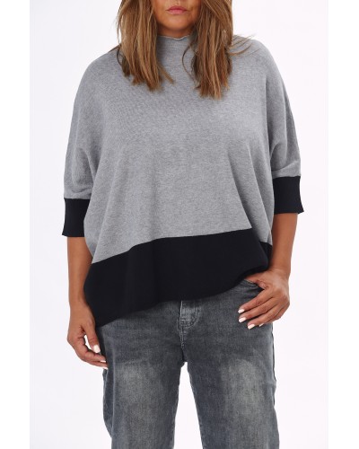 Maglioncino Oversized Mix Grigio/Blk