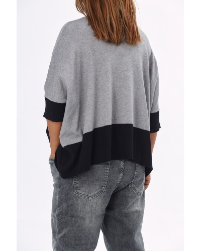 Maglioncino Oversized Mix Grigio/Blk