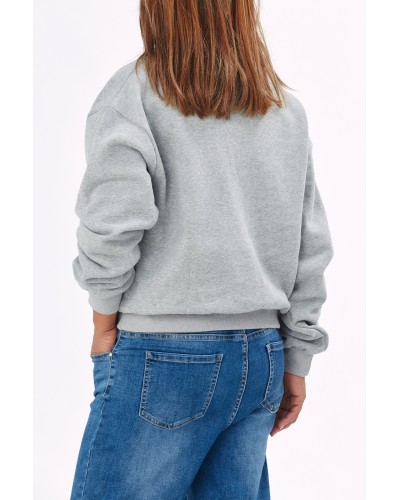 Hoodie Grigio Boyfriend Suprapus TOP Wht