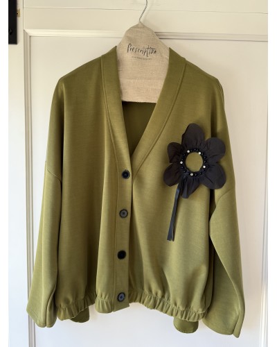 Gilet Boyfriend Accesorizat Olive
