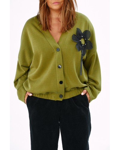 Gilet Boyfriend Accesorizat Olive