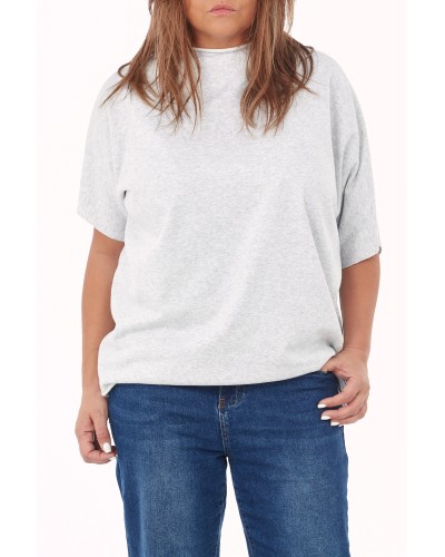 T-shirt Boyfriend Sport Asimetric Grigio
