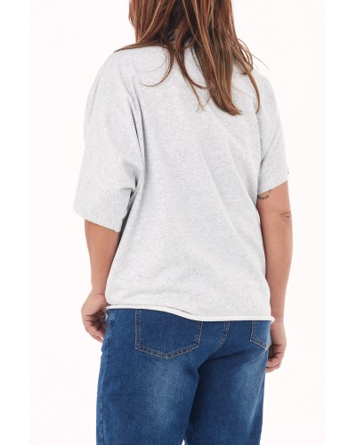 T-shirt Boyfriend Sport Asimetric Grigio