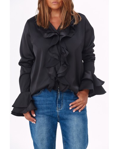 Camasa V Volane Piept si Maneca