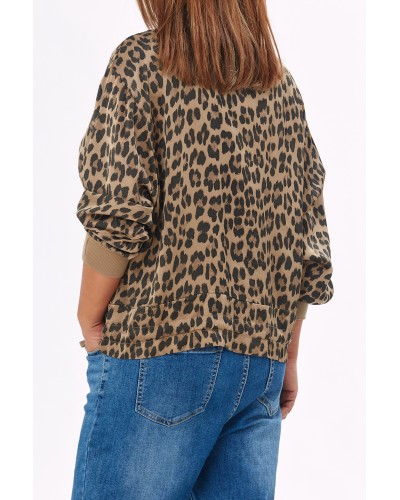 Casual Bomber Jacket Animalia Beige