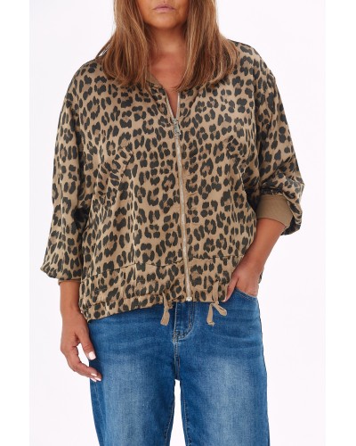 Casual Bomber Jacket Animalia Beige