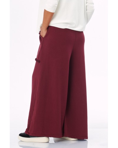 Pantaloni Boyfriend Cotton Burgundi