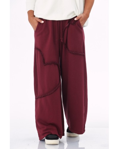 Pantaloni Boyfriend Cotton Burgundi