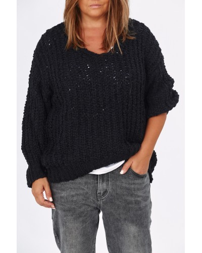Pullover Oversized KNOT V BLACK