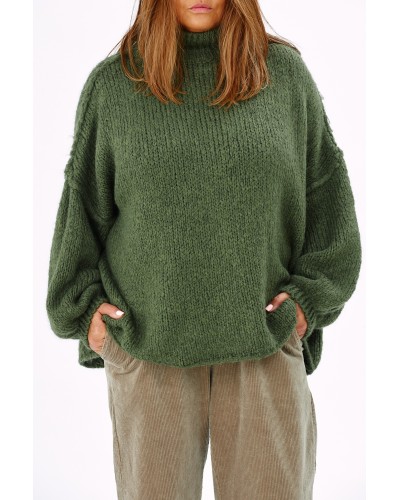 Maglioncino Oversized Mix Lana OLIV