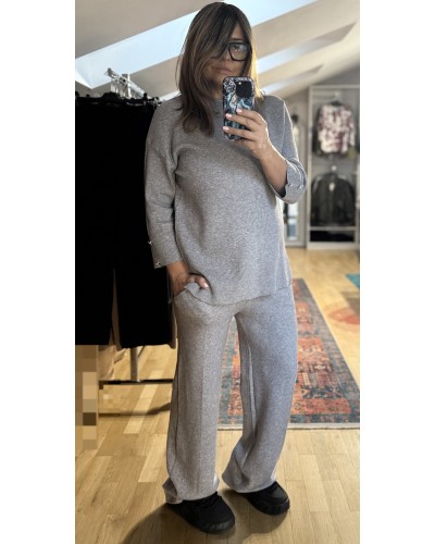 Compleu Casual Soft  Pantaloni Betelie Elastica Grigio