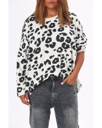 Maglia Boyfriend Oversized Animalia Wht/blk